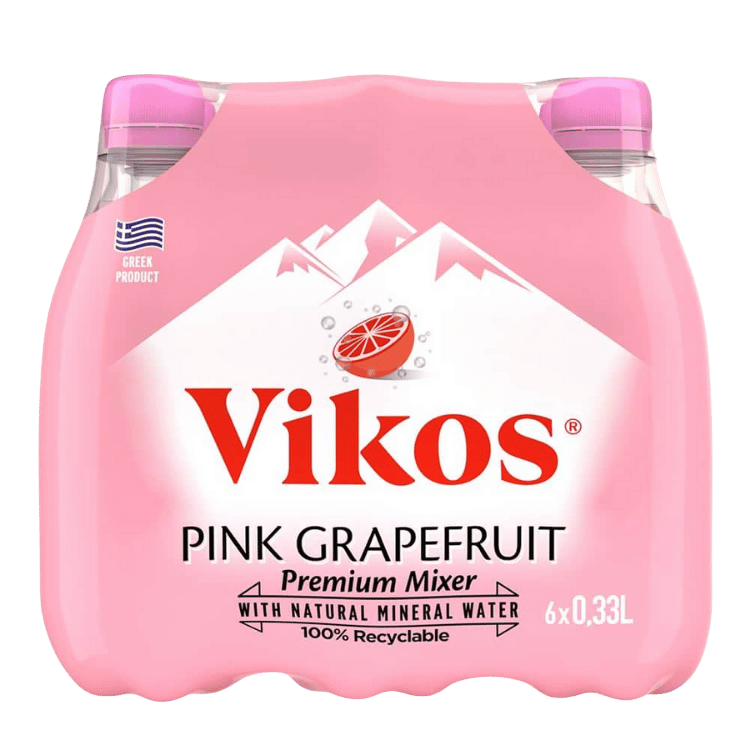 Vikos Pink Grapefruit 6-Pack (330ml/Stück) von Vikos bei Araxxon  - Hochwertiges griechisches Produkt.   Vikos Pink Grapefruit 6-Pack (330ml/Stück) από Vikos στο Araxxon  - Αυθεντικό ελληνικό προϊόν.